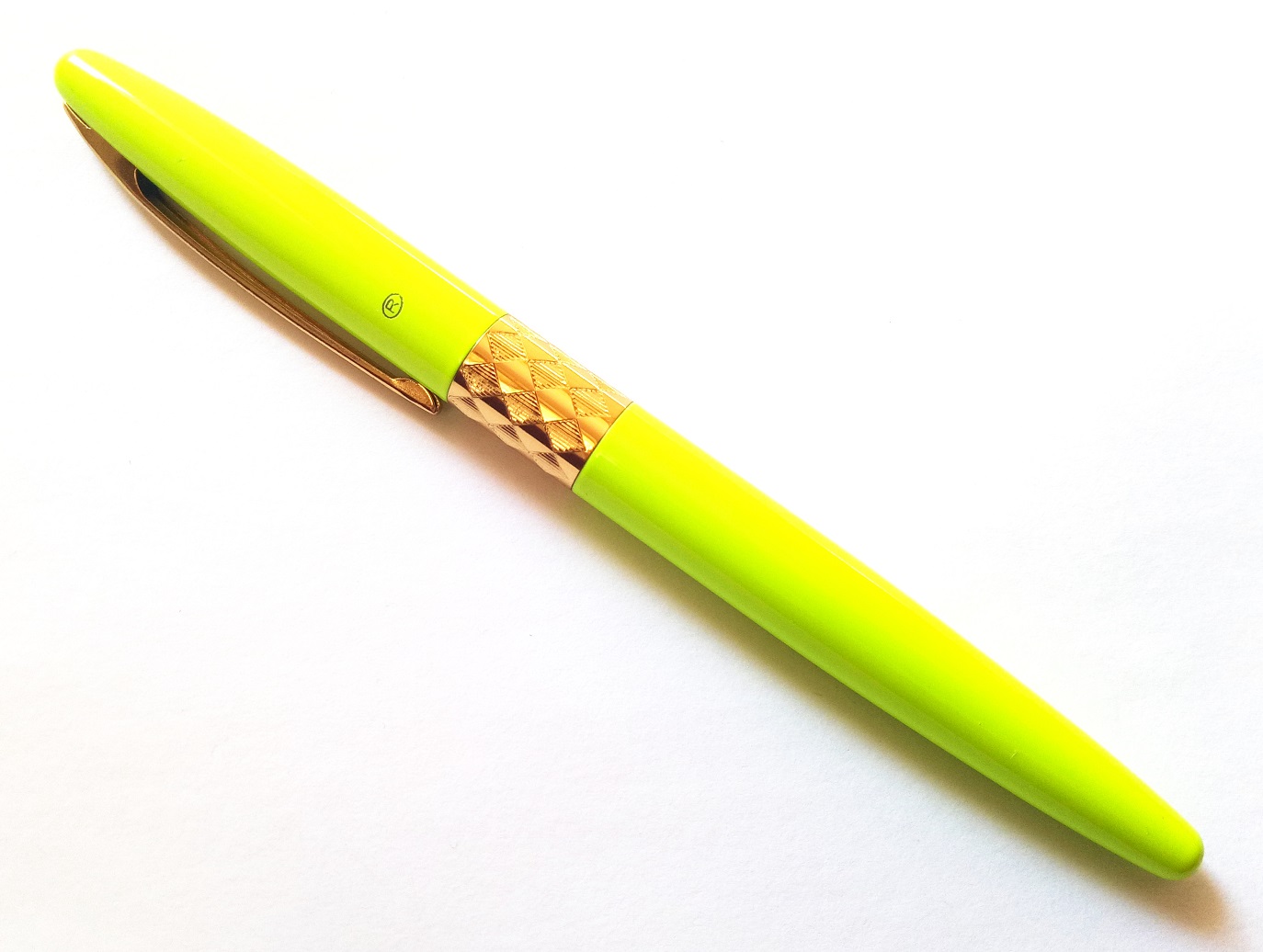 Dikawen Florescent Yellow Rhombus texture Roller Ball Pen